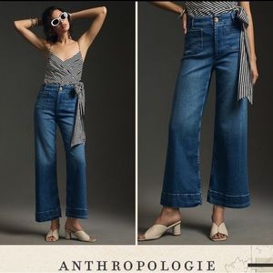 Pilcro Anthropologie Denim colette crop wide leg jeans 30